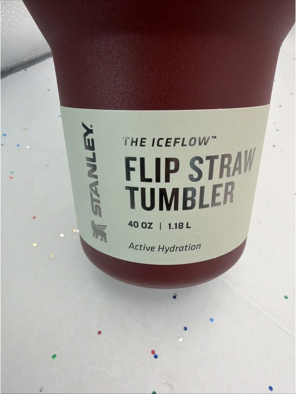 Stanley IceFlow Flip Straw Tumbler 40 oz Cranberry Insulated Stainless Steel NEW